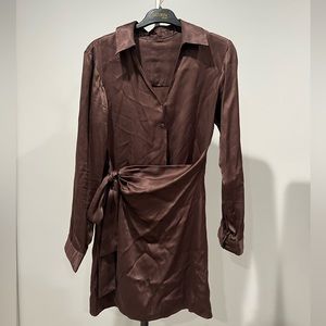 Zara silk wrap dress